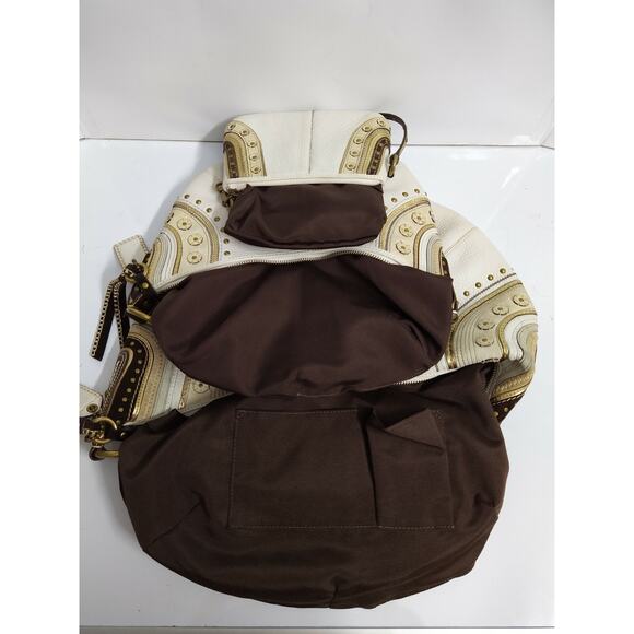 Coach Set of 3 Bags - Soho White Leather Stitched Grommet Studded Hobo Purses - Picture 12 of 12